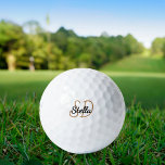 Balles De Golf Noir or monogramme initiales nom simple<br><div class="desc">Arrière - plan transparent,  texte doré et noir. Personnalisez et ajoutez vos initiales et votre nom de monogramme. Pour lui et elle. Le nom est écrit avec un script de style moderne écrit à la main.</div>