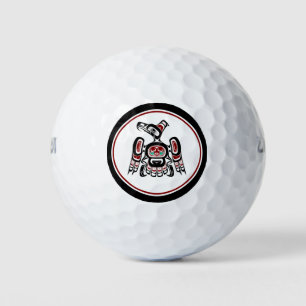 Balles De Golf Noir rouge autochtone Kaigani Thunderbird