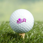 Balles De Golf Nom Ashley à deux tons rose (T-shirt Insitu)