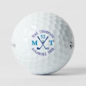 Balles De Golf Nom bleu, initiales et âge - Logo (Recto)
