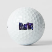 Balles De Golf Nom Charles Fait De Nuages De Nébuleuse, (Recto)
