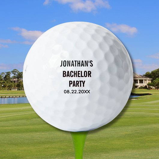 Balles De Golf Nom Date d'Enterrement de Vie de Garçon