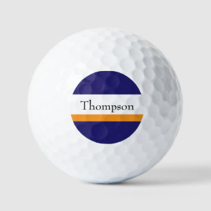 Balles De Golf Nom de famille personnalisé bleu marine or