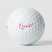 Balles De Golf Nom de filles au cristal rose  (Recto)