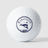 Balles De Golf Nom de la côte nautique Dolphin Navy Blue Golf Bal (Recto)