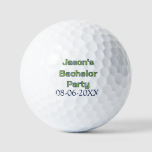 Balles De Golf Nom de la fête de Bachelor date simple minimal mei