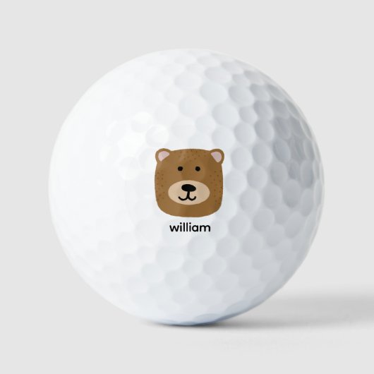 Balles De Golf Nom de l'ours Brown (Recto)