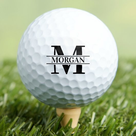 Balles De Golf Nom de monogramme minimal classique