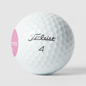Balles De Golf Nom de monogramme rose blanc (Logo)