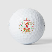 Balles De Golf Nom de Noël Monogramme Custom Gingpain Rouge (Devant)
