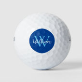 Balles De Golf Nom du monogramme bleu personnalisé (Devant)