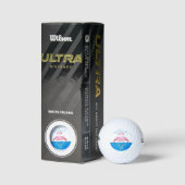 Balles De Golf Nom du monogramme Deux Flamants roses roses (Emballage)