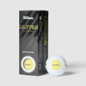 Balles De Golf Nom du monogramme jaune mignon + initial (Emballage)