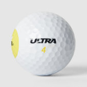 Balles De Golf Nom du monogramme jaune mignon + initial (Logo)