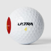 Balles De Golf Nom du monogramme moderne orange rouge (Logo)