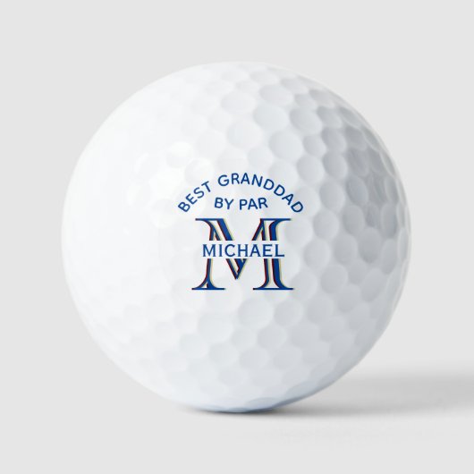 Balles De Golf Nom du monogramme personnalisé Meilleur grand-père (Recto)