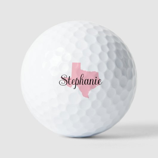 Balles De Golf Nom du script curé Pink Texas (Recto)