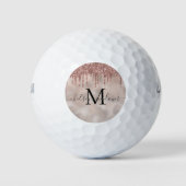 Balles De Golf Nom en écriture calligraphique avec monogramme et  (Devant)
