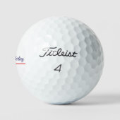 Balles De Golf Nom en écriture classique Navy & ligne rouge perso (Logo)