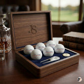 Balles De Golf Nom en écriture classique Navy & ligne rouge perso