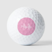 Balles De Golf Nom et monogramme curieux à l'air mignon | Rose (Recto)