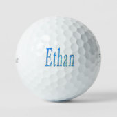 Balles De Golf Nom étoilé bleu Ethan, (Recto)