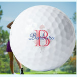 Balles De Golf Nom floral élégant personnalisé et monogramme<br><div class="desc">Une jolie boule de golf monogrammed floral doux — C'est un cadeau pour tous les amateurs de golf — simple et élégant. Personnalisez-le avec vos initiales/monogrammes et votre prénom. Si vous avez des questions de conception ou une demande spéciale,  veuillez envoyer un courriel à : charmdesignstudio@rcn.com</div>
