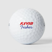 Balles De Golf Nom Golfeur bleu rouge (Devant)