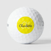Balles De Golf Nom initial du monogramme jaune (Recto)
