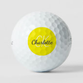 Balles De Golf Nom initial du monogramme jaune (Recto)