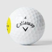 Balles De Golf Nom initial du monogramme jaune noir (Logo)