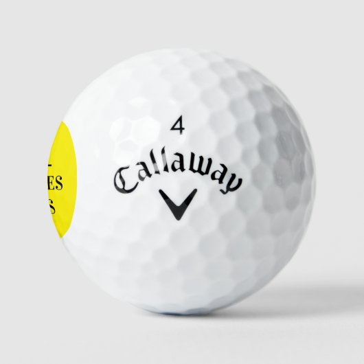 Balles De Golf Nom initial du monogramme jaune noir (Logo)