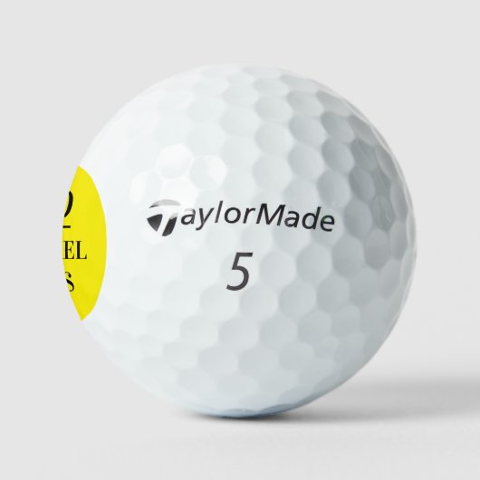 Balles De Golf Nom initial du monogramme jaune noir (Logo)