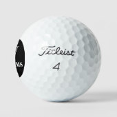 Balles De Golf Nom initial du monogramme personnalisé noir (Logo)