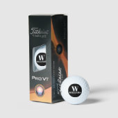 Balles De Golf Nom initial du monogramme personnalisé noir (Conditionnement)