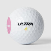 Balles De Golf Nom initial du monogramme rose blanc (Logo)
