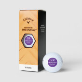 Balles De Golf Nom initial du monogramme violet (Emballage)
