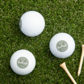 Balles De Golf Nom initial personnalisé Sage Green (Herbe in situ)