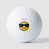 Balles De Golf Nom initial visage souriant amusant (Devant)