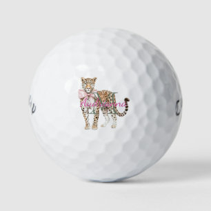 Balles De Golf Nom Monogramme Léopard