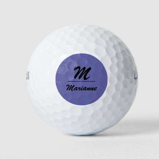 Balles De Golf Nom monogramme moderne violet personnalisé (Devant)