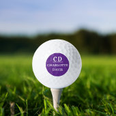 Balles De Golf Nom monogramme pourpre