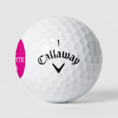 Balles De Golf Nom monogramme rose chaud (Logo)