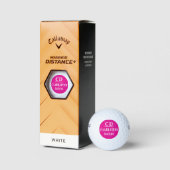 Balles De Golf Nom monogramme rose chaud (Emballage)