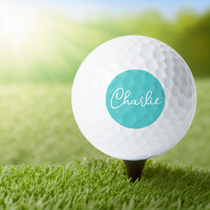 Balles De Golf Nom ou texte personnalisé sur l'arrière - plan ble