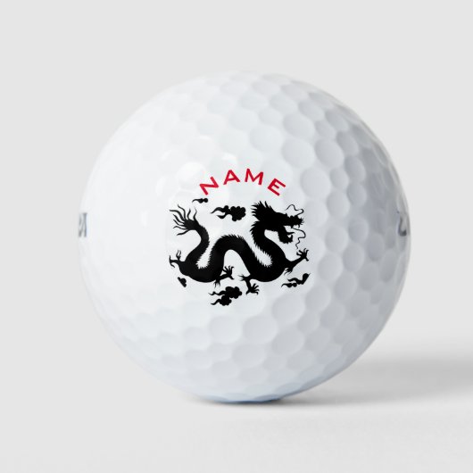 BALLES DE GOLF NOM PERSONNALISABLE CHINOIS DRAGON GOLF BALL (Devant)
