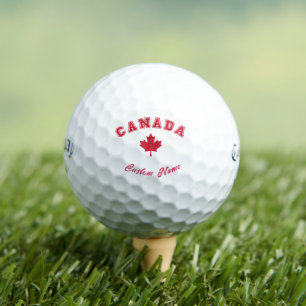 Balles De Golf Nom personnalisé, Canadien - Canada Feuille d'érab