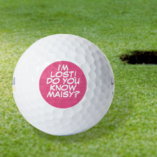 Balles De Golf Nom personnalisé Comic Book Pink perdu