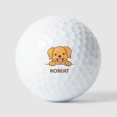 Balles De Golf Nom personnalisé du chien du laboratoire jaune mig (Recto)