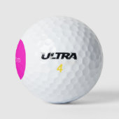 Balles De Golf Nom personnalisé Hot Rose simple (Logo)